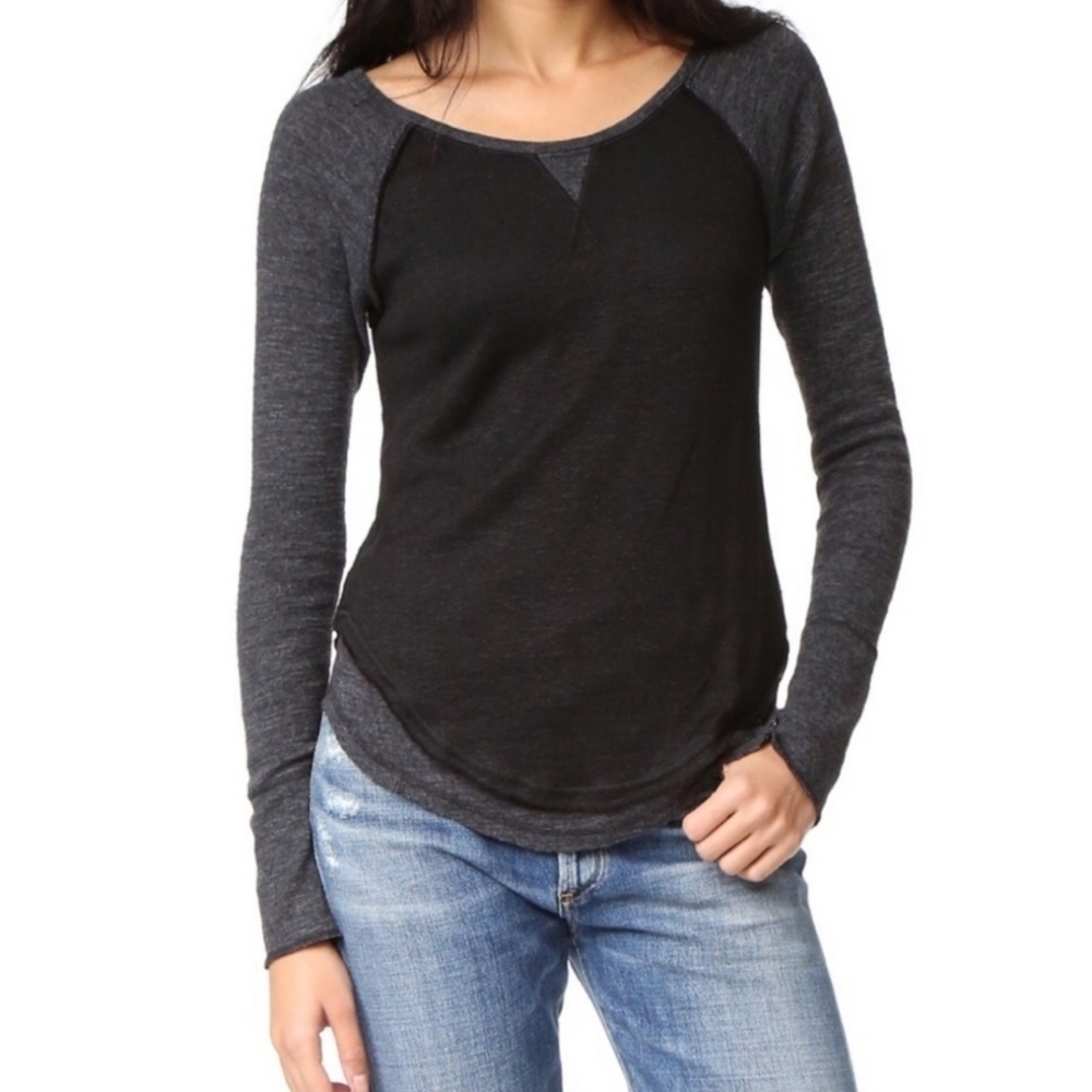 We the Free Long Sleeve Thermal Raw Hem Top- size XS
